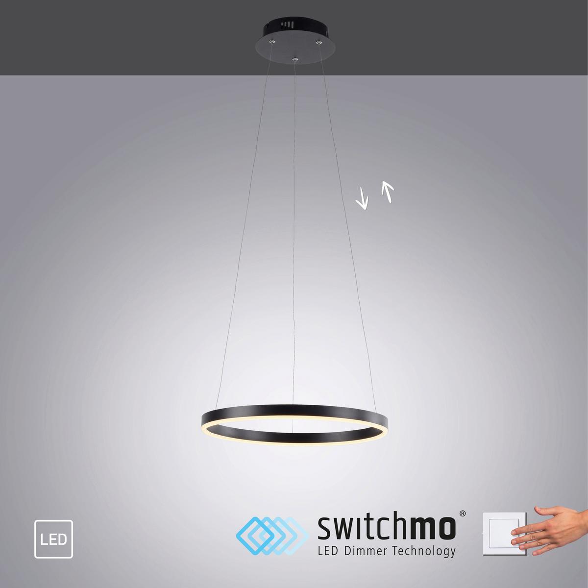 LAMPA WISZĄCA LED 15393-13 RITUS - antracytowy, Trend, tworzywo sztuczne/metal (39/120cm)