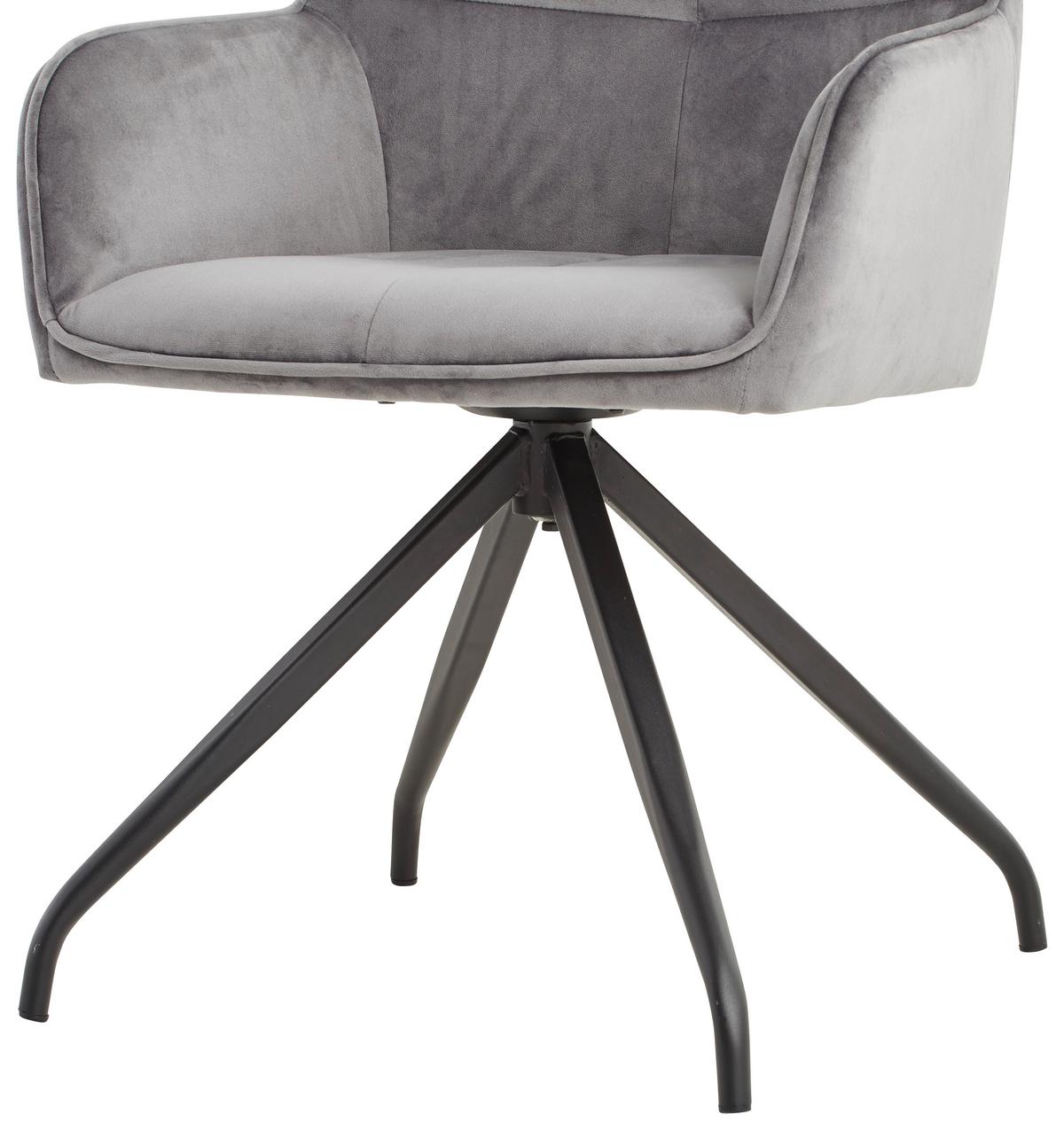 KRZESŁO Z PODŁOKIETNIKAMI RAPALLO - czarny/szary, Modern, metal/drewno (57/83,5/60cm) - Livetastic