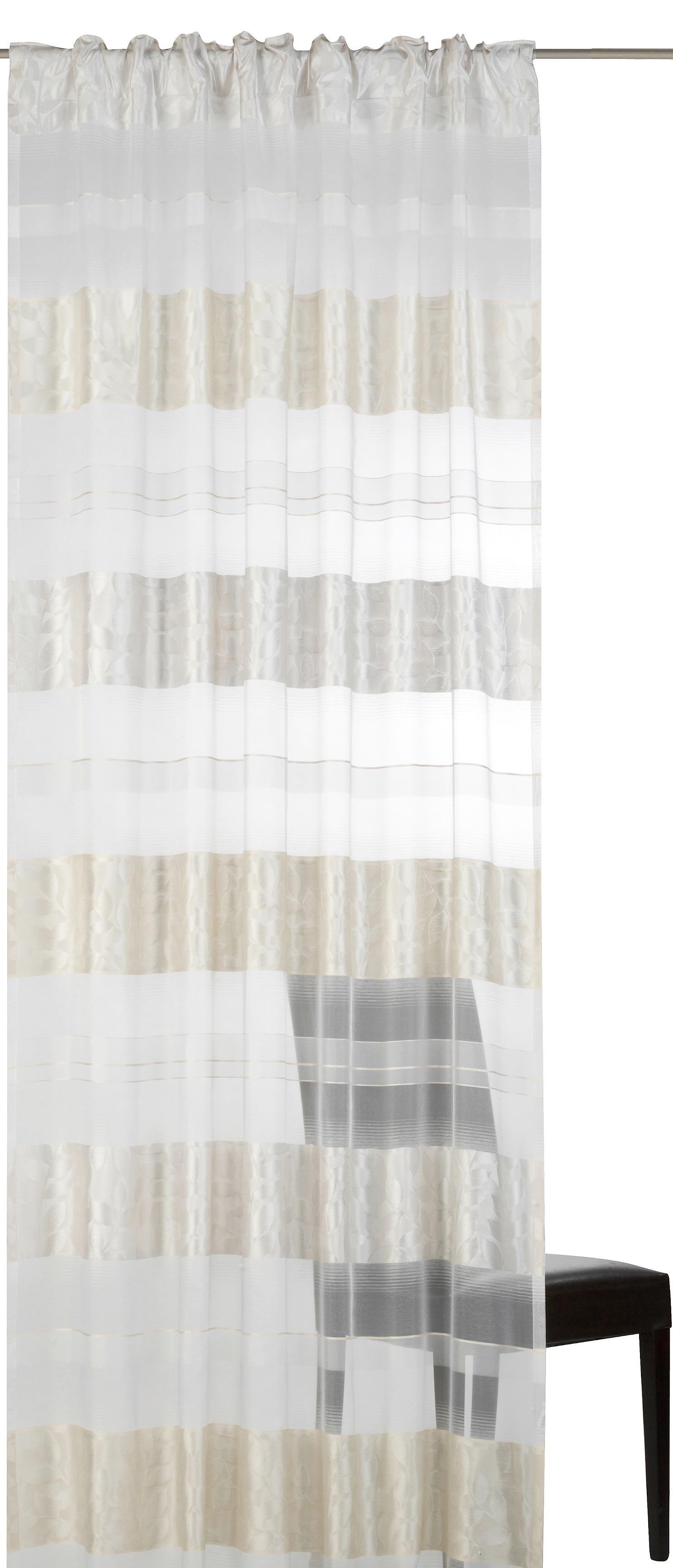 ZASŁONA NA SZELKACH ZESTAW FD DACAPO-STRIPE 00 - biały, Basics, tkanina (140/255cm)