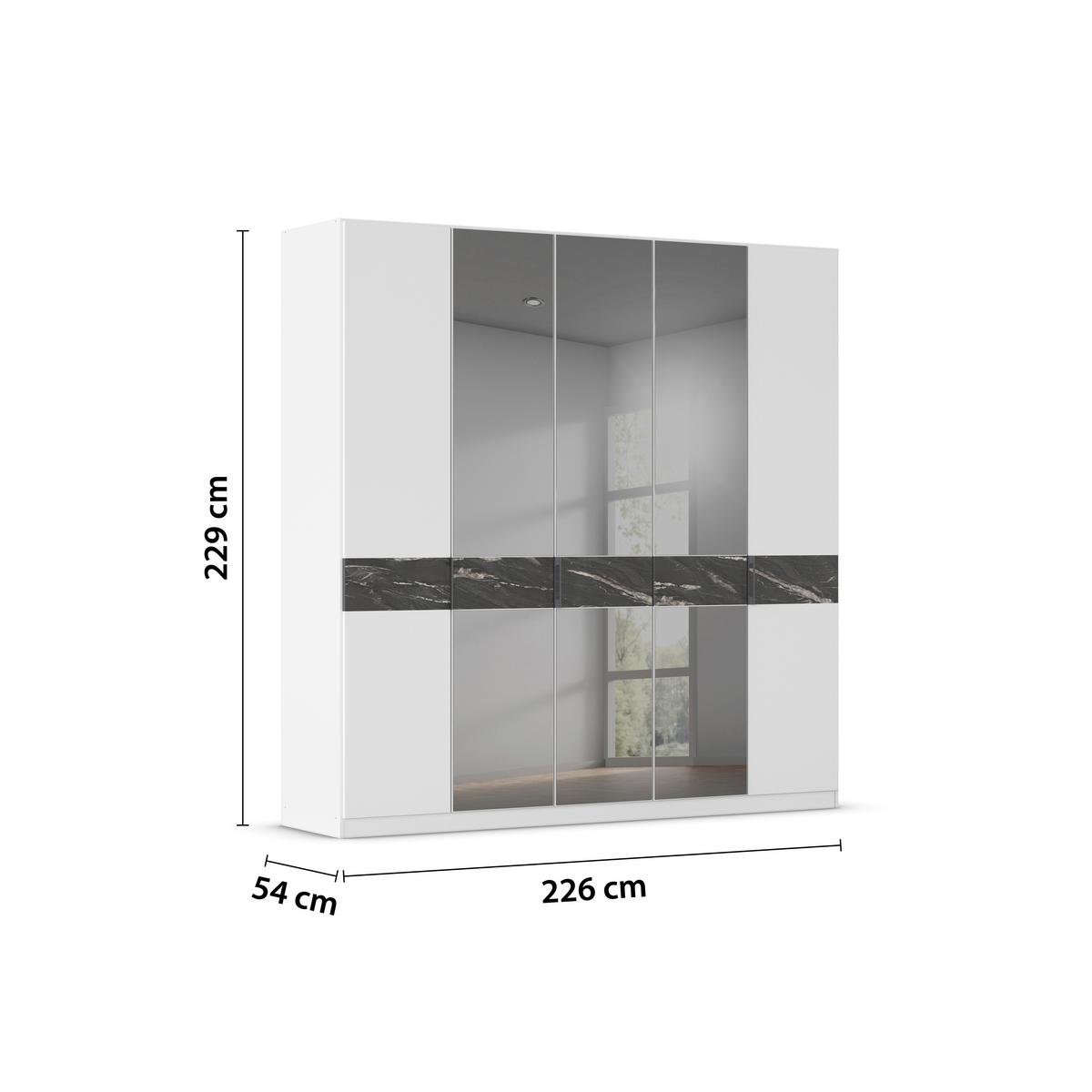 Drehtürenschrank Versity Weiß - Weiß, KONVENTIONELL, Holzwerkstoff/Metall (225/229/54cm) - Premium Living