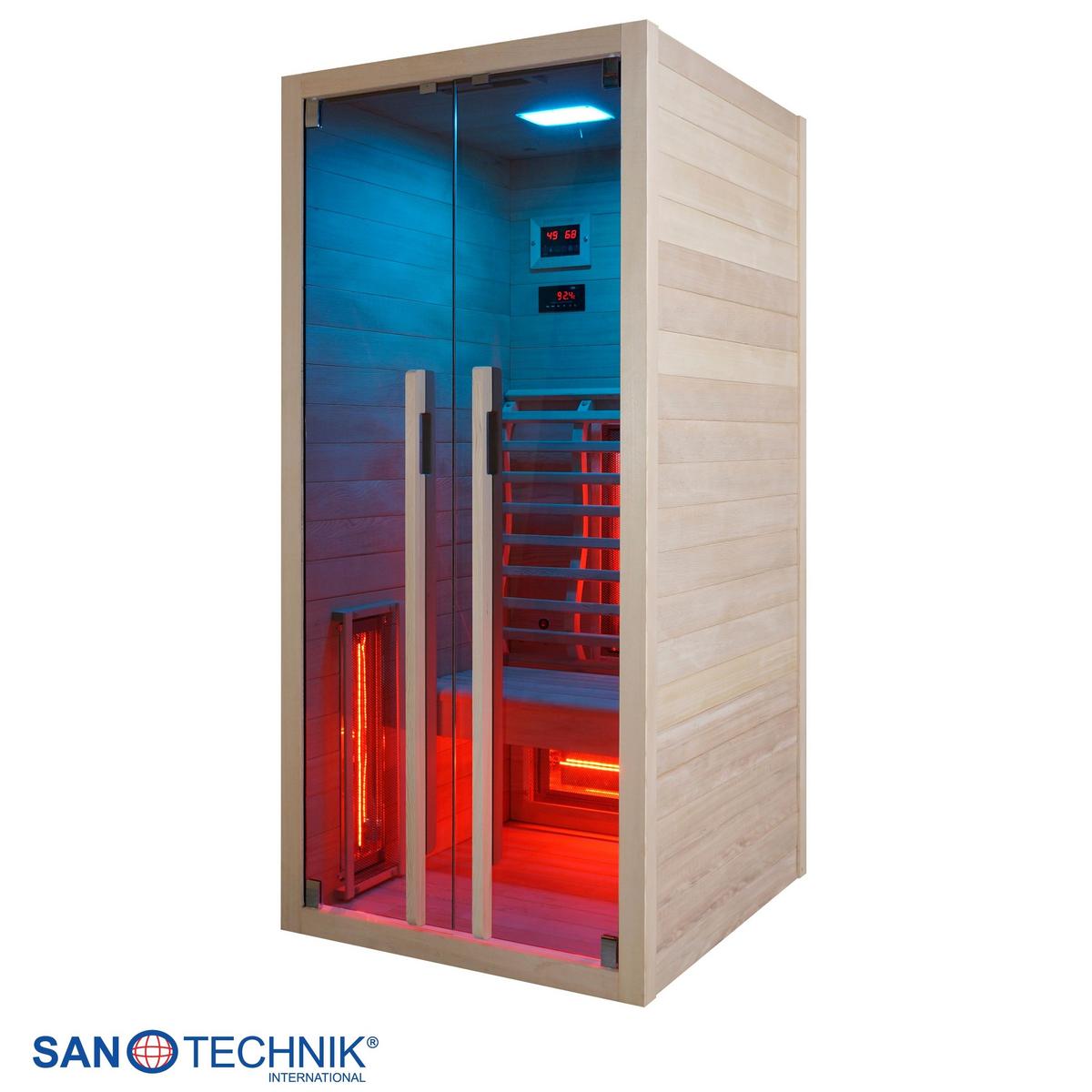 Infrarotkabine Ruby ca. 90,5x195x100cm - Naturfarben, Basics, Holz (90,5/195/100cm) - Sanotechnik