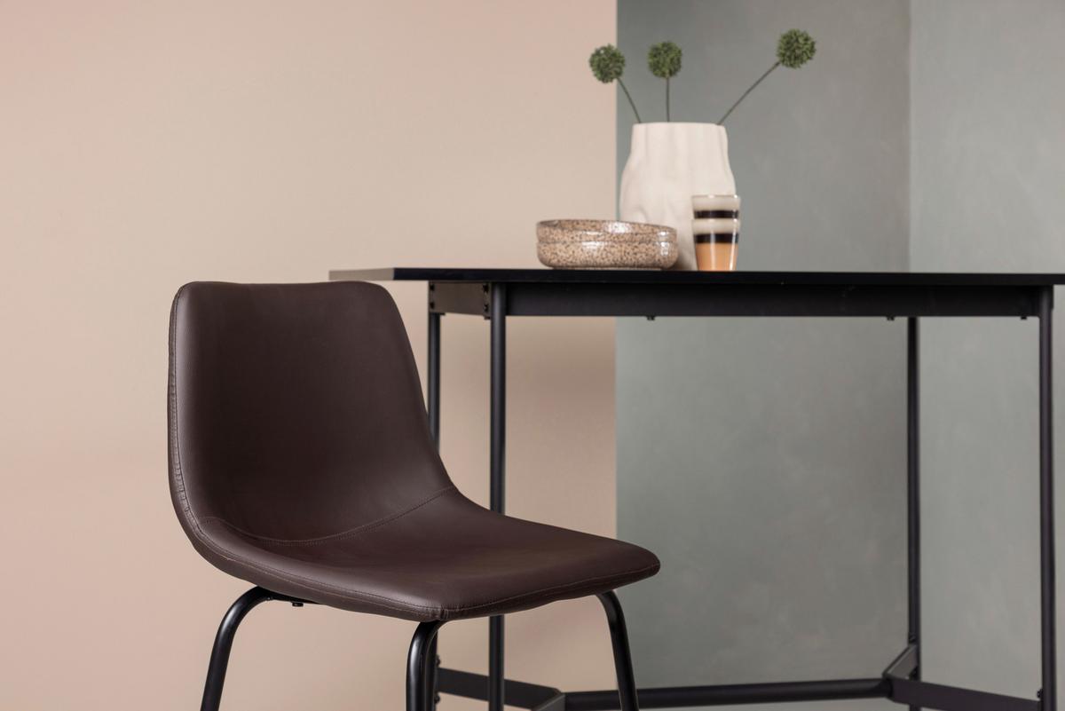 Barhocker-2er Set Alexi ca. 47x103x48 cm Dunkelbraun - Dunkelbraun/Schwarz, Design, Textil/Metall (47/103/48cm) - Livetastic