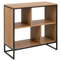 REGAŁ SWINDON - dąb dziki/czarny, Design, materiał drewnopochodny/metal (77/79,5/35cm)