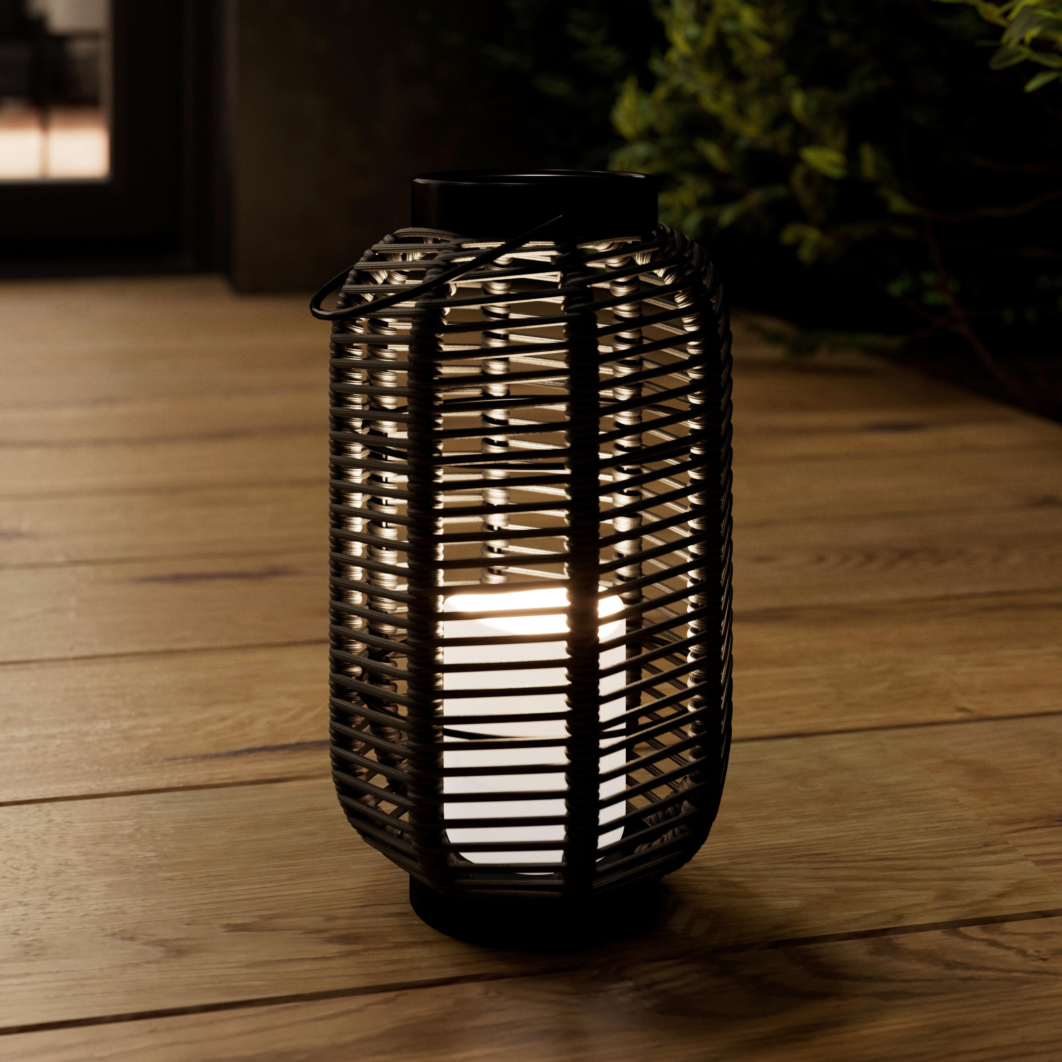 Solarleuchte Rica Schwarz Metall/Kunststoff - Schwarz, MODERN, Kunststoff/Metall (16,5/16,5/36,5cm) - Bessagi Home