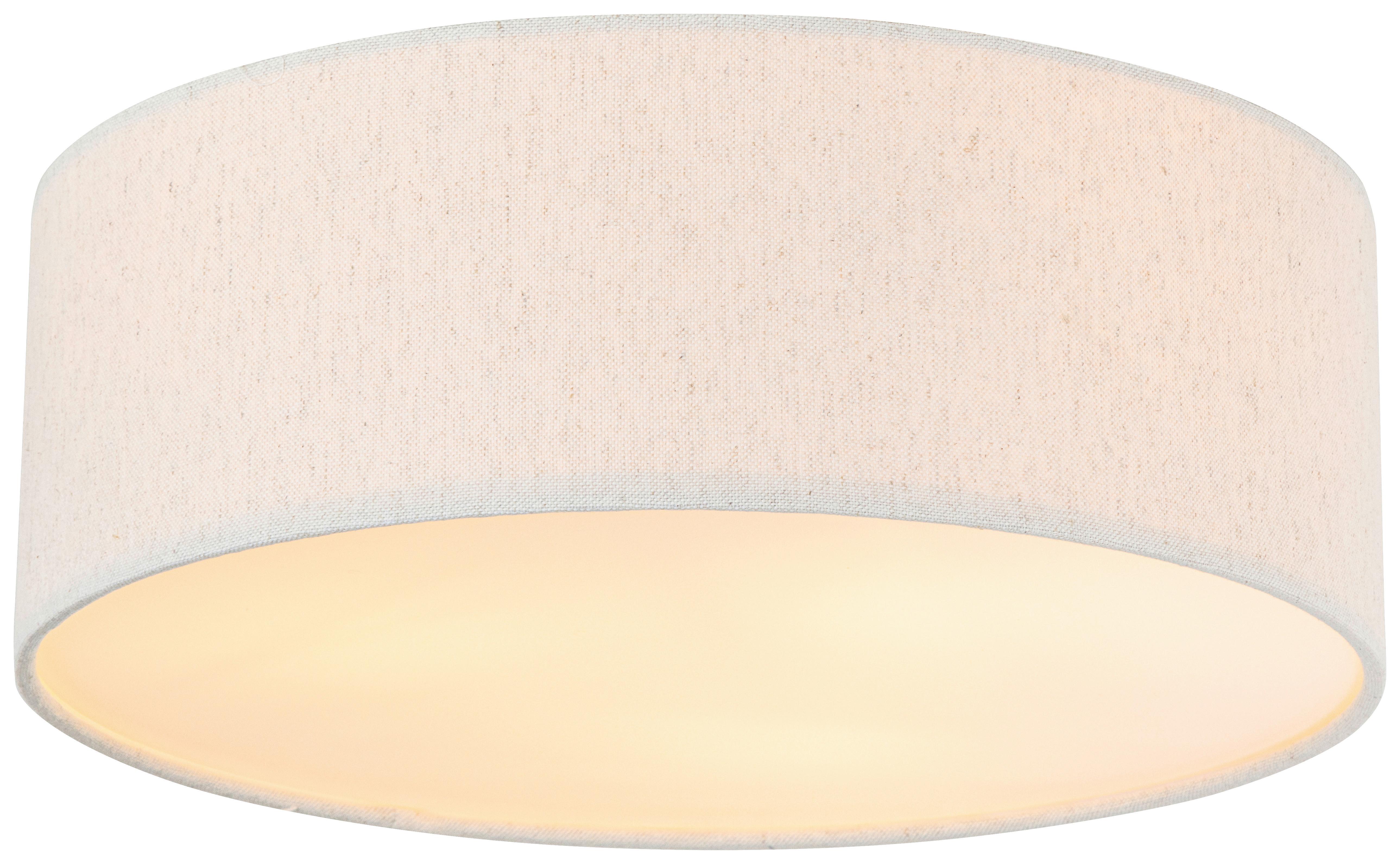TAKLAMPA ANNABELL - vit/naturfärgad, Design, metall/textil (37/37/13cm) - Novel
