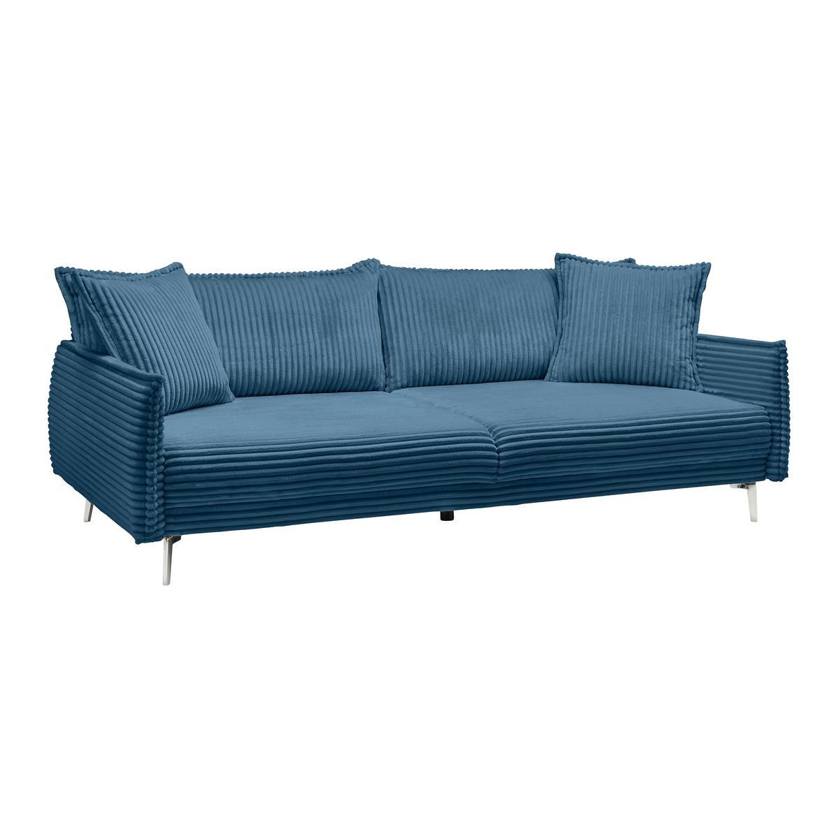 Mega Sofa Kiss - boje kroma/plava, Moderno, drvo/metal (241/90/117cm) - Mömax