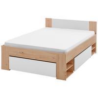 Postelja S Predali Azurro, Barva Hrasta, Bela, 140x200 - bela/hrast artisan, Moderno, leseni material (140/200cm) - Mömax
