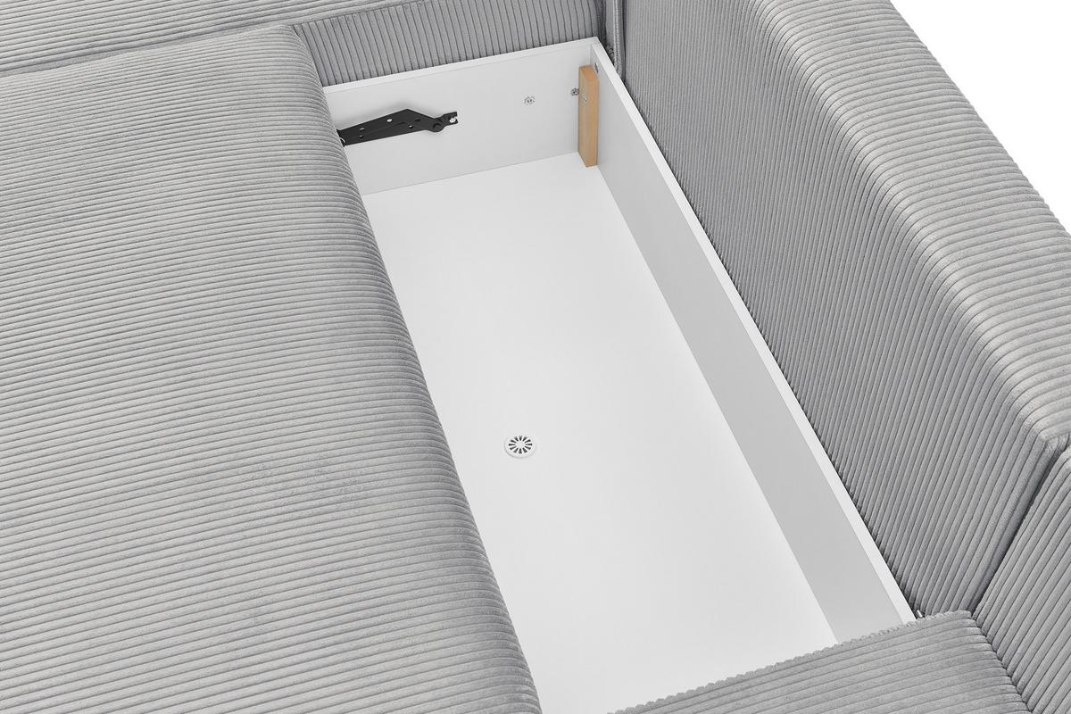 Coltar KIM U - gri, Modern, lemn (146/313/160cm) - Modern Living