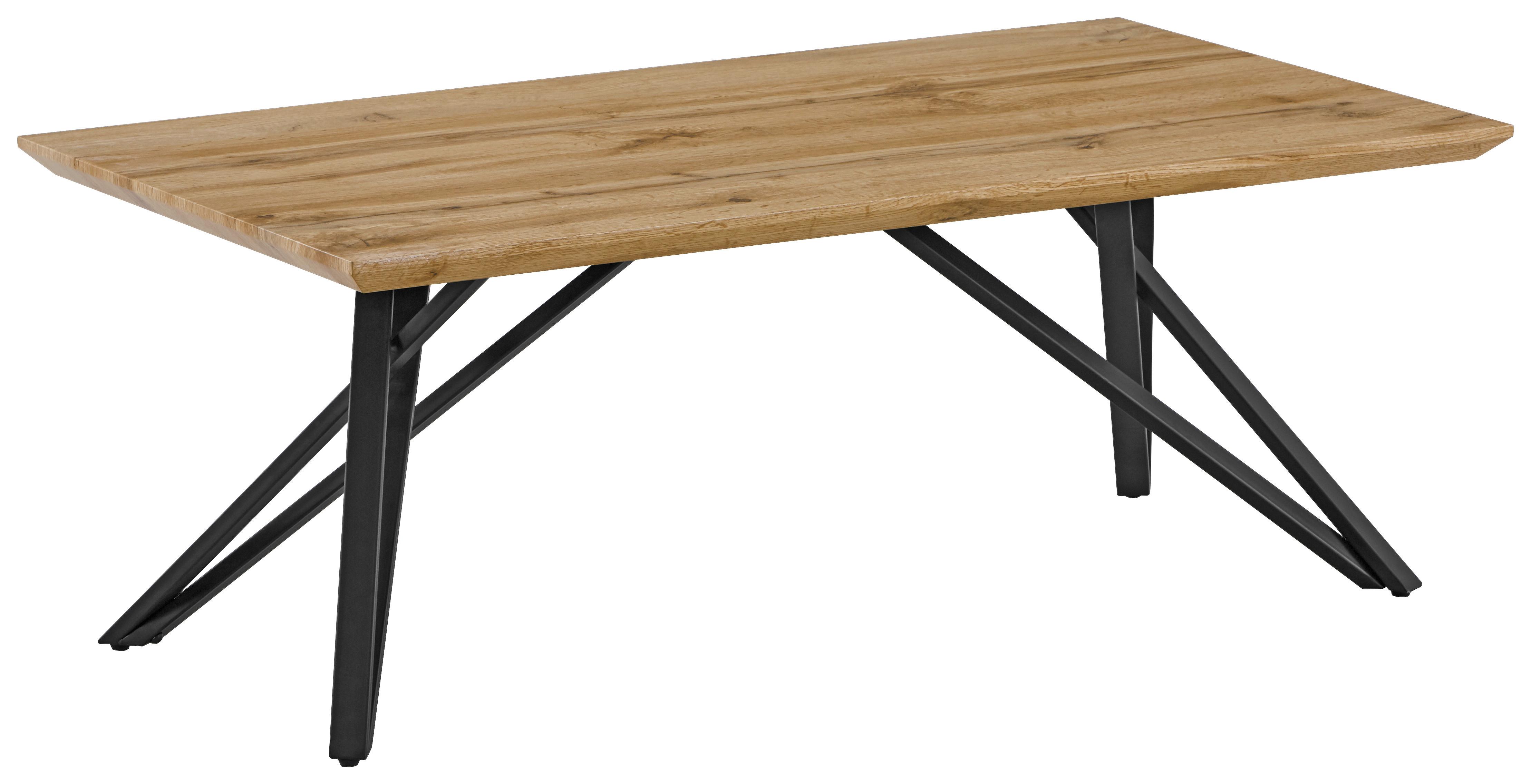 Măsuță de cafea Turin - culoare lemn stejar/negru, Modern, metal/material pe bază de lemn (110cm) - Modern Living