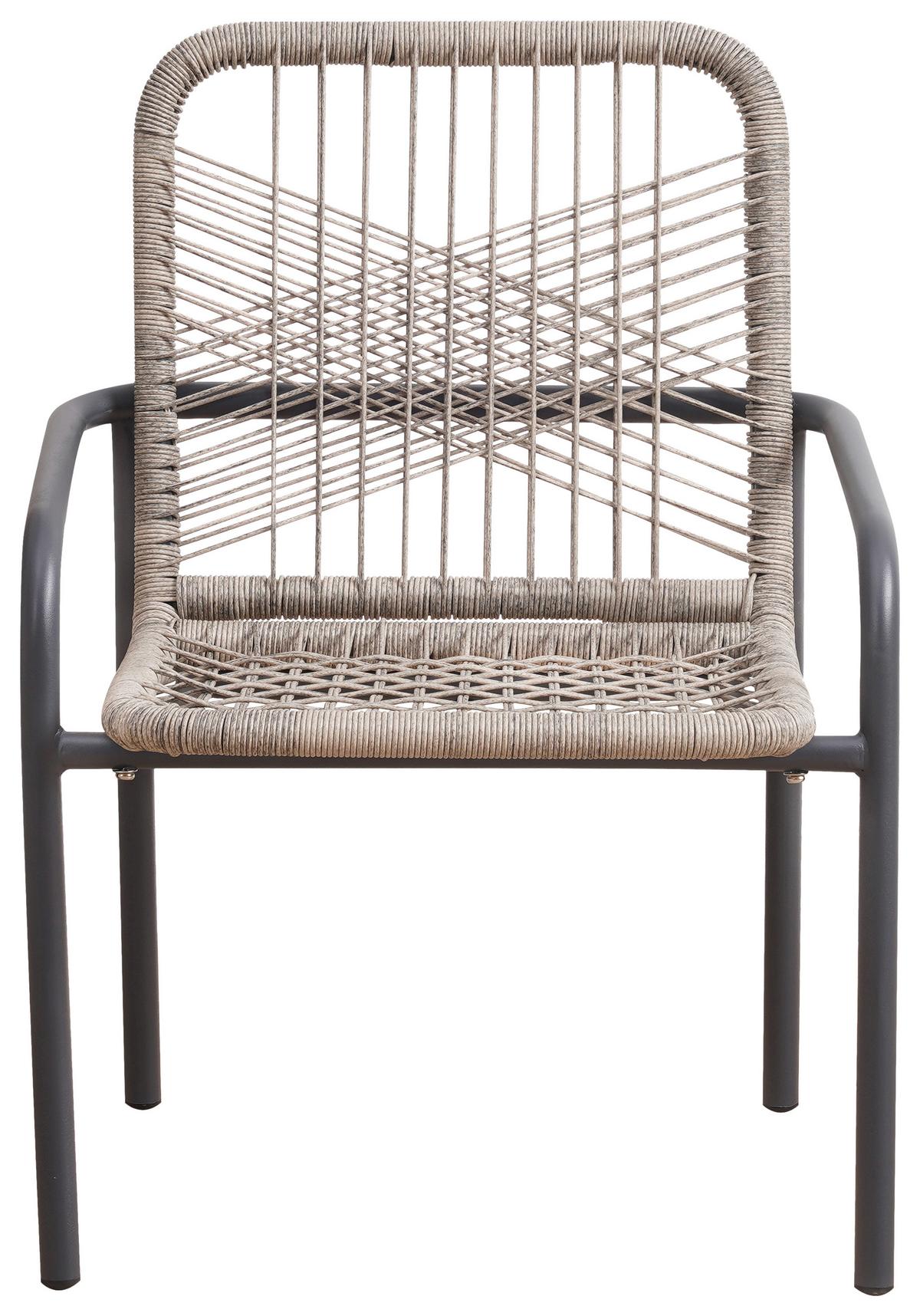 Gartensessel-Set Helmond ca. 53x76 cm 2er-Set Sandfarb. - Sandfarben/Anthrazit, Design, Kunststoff/Metall (53/76/44cm) - Gardenson