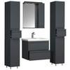 Kopalnica Silora L, Antracit - bela/antracit, Moderno, steklo/leseni material (120cm) - MID.YOU
