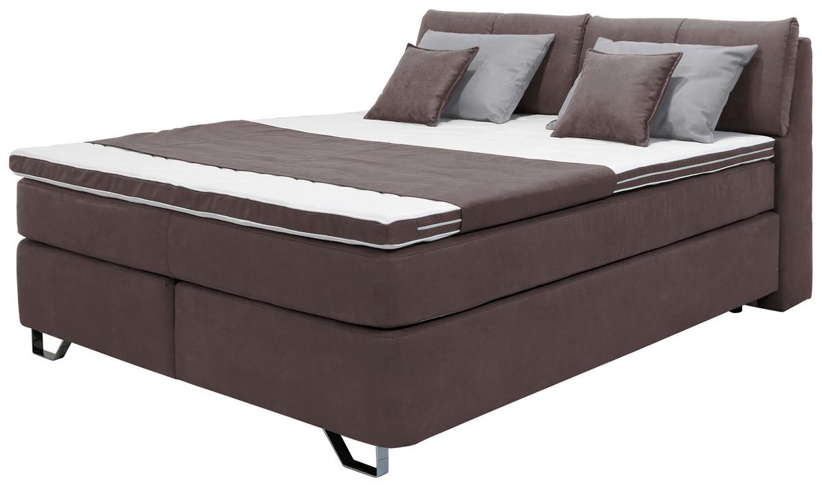 Boxspringbett Tabea Braun ca. 160x200cm - Alufarben/Braun, KONVENTIONELL, Karton/Naturmaterialien (160/200cm) - Mömax