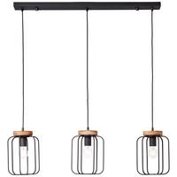 Hängeleuchte Tosh Braun/Schwarz max. 40 Watt - Schwarz/Braun, LIFESTYLE, Holz/Metall (100/20/130cm) - Brilliant