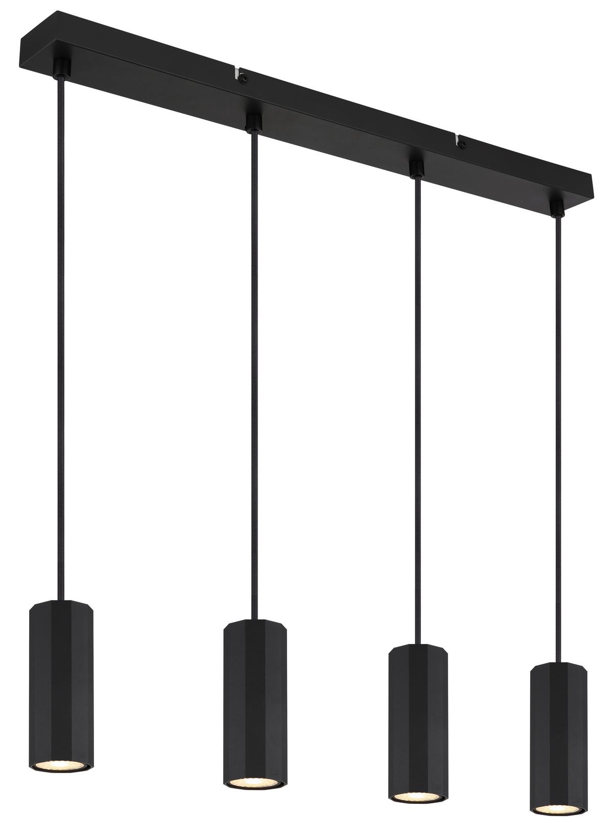 Viseća Svjetiljka James - crna, Design, metal (61/6/120cm) - Globo