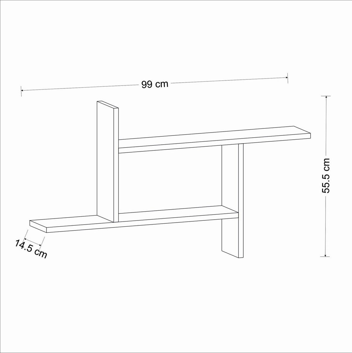 ÉTAGÈRE MURALE RYAN - anthracite, Design, matériau de bois (99/55,6/14,6cm) - MID.YOU