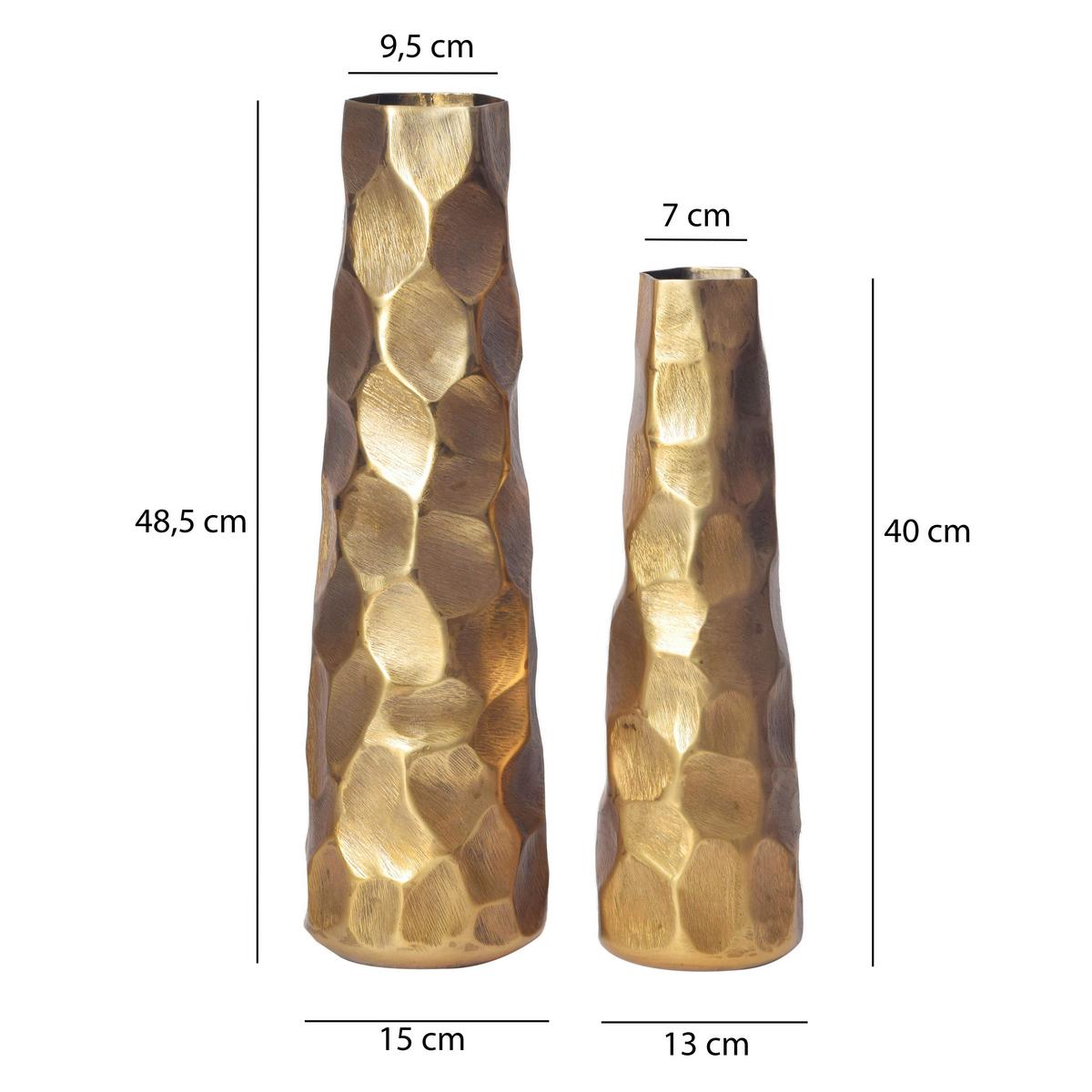 Set Dekorativnih Vaz Goldie, 2 Kos - zlate barve, Design, kovina (15/48,5/15cm) - Livetastic