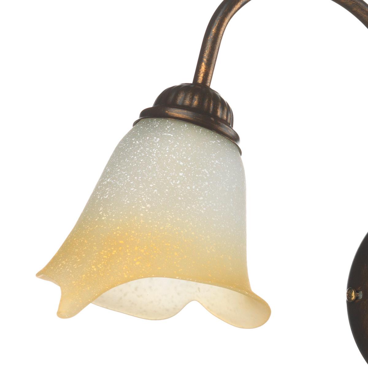Wandleuchte Quercia Bronze/Olivgrün max. 6 Watt - Bronzefarben/Olivgrün, Natur, Glas/Metall (40/20/36cm)