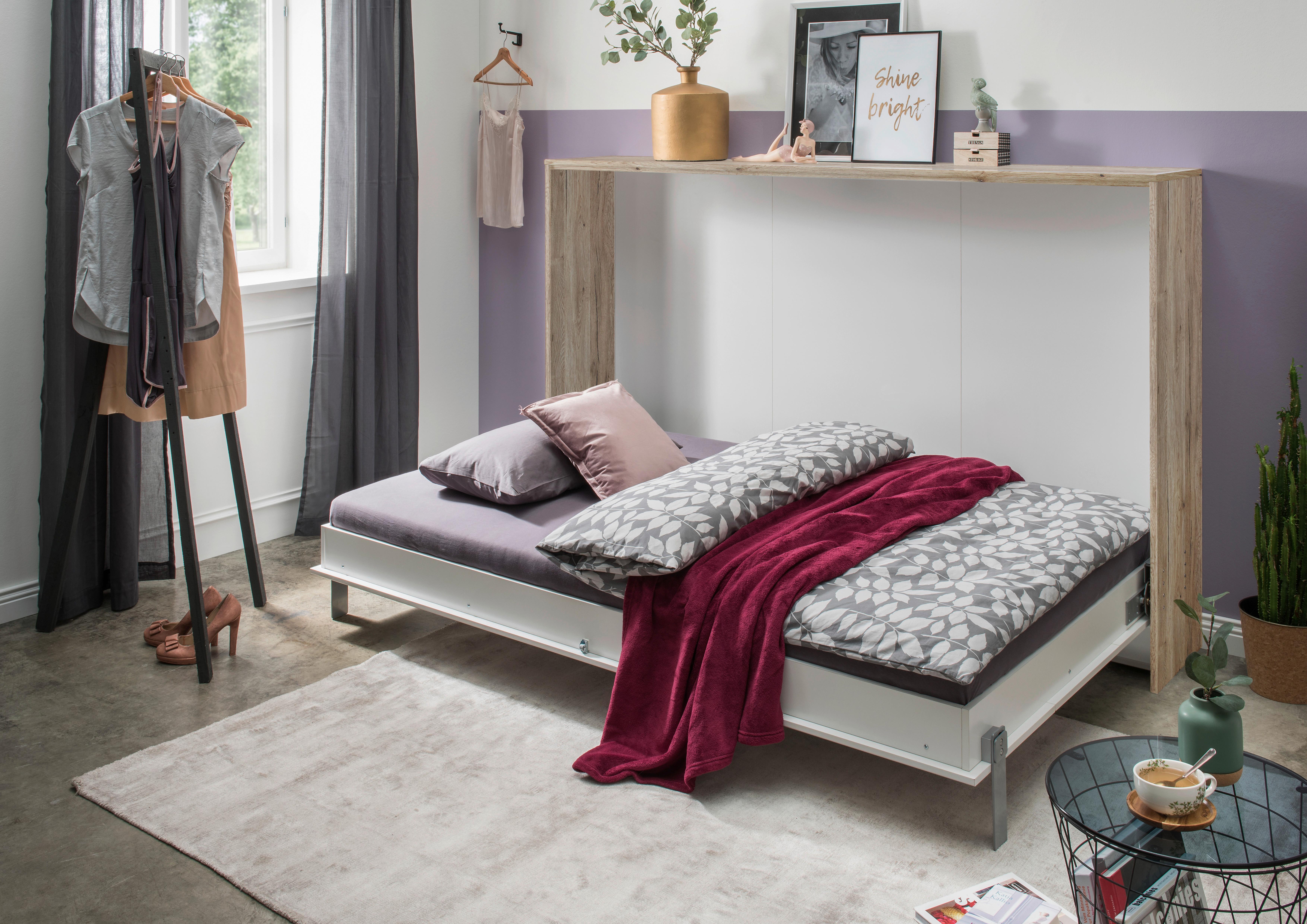 Klappbett Juist ca. 90x200 cm Weiß/Eiche - Eichefarben/Weiß, KONVENTIONELL, Holz/Holzwerkstoff (90/200cm) - MID.YOU