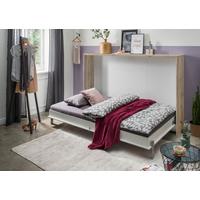 Klappbett Juist ca. 90x200 cm Weiß/Eiche - Eichefarben/Weiß, KONVENTIONELL, Holz/Holzwerkstoff (90/200cm) - MID.YOU