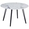 Jedilna Miza Edwin, Bela, Videz Marmorja, Ø 120cm - črna/bela, Trendi, kovina/leseni material (120/120/76cm) - Livetastic