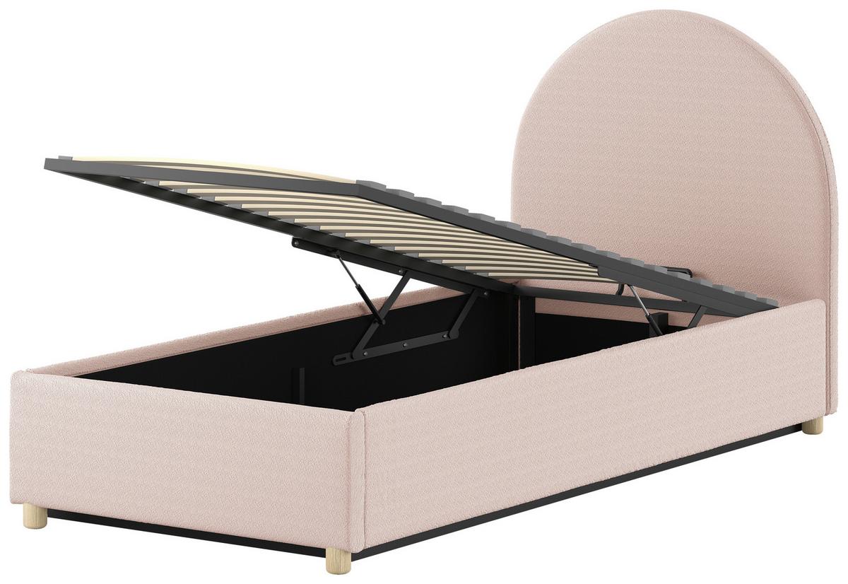Kinder-/Juniorbett MOON Rosa ca. 90x200 cm Bouclé - Naturfarben/Rosa, ROMANTIK / LANDHAUS, Holz/Textil (90/200cm) - Vipack