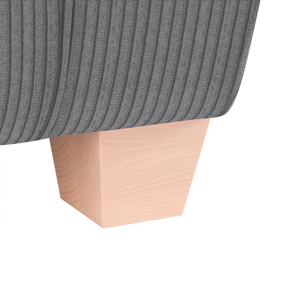 2-Sitzer-Sofa Devado Dunkelgrau Cord - Dunkelgrau/Naturfarben, Holz/Textil (190/70-85/95cm) - Mömax