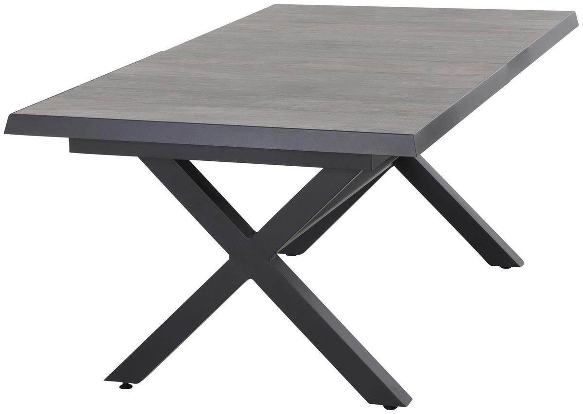 Gartengarnitur Corido 5-tlg. Grau - Anthrazit/Grau, Basics, Keramik/Kunststoff (100/109/200cm) - Siena Garden