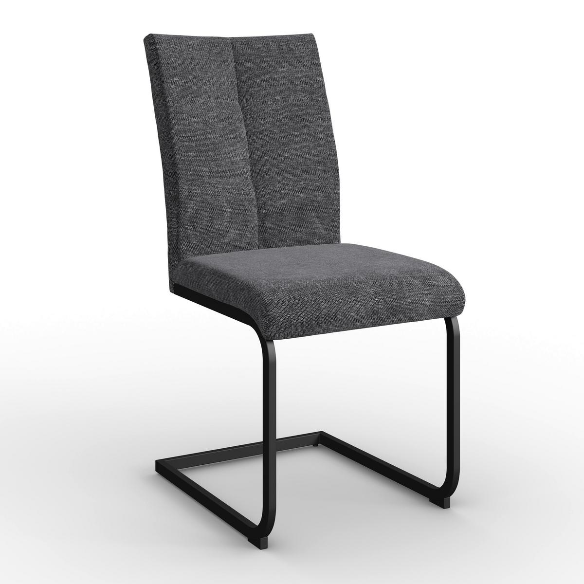 Schwingstuhl Colien Dunkelgrau Webstoff Gepolstert - Dunkelgrau/Schwarz, MODERN, Holz/Textil (46/94/62cm) - Bessagi Home