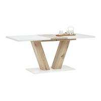 Ausziehtisch Hamm T Weiß/Eiche ca. 140-180x90x76cm - Eichefarben/Weiß, MODERN, Holzwerkstoff (140-180/90/76cm) - Mömax