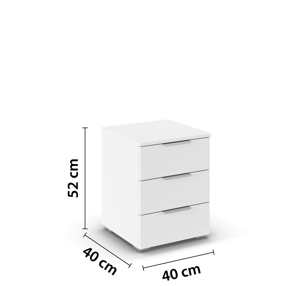 NOPTIERA MARS 3L - alb, Basics, material pe bază de lemn (40/52/40cm) - Modern Living