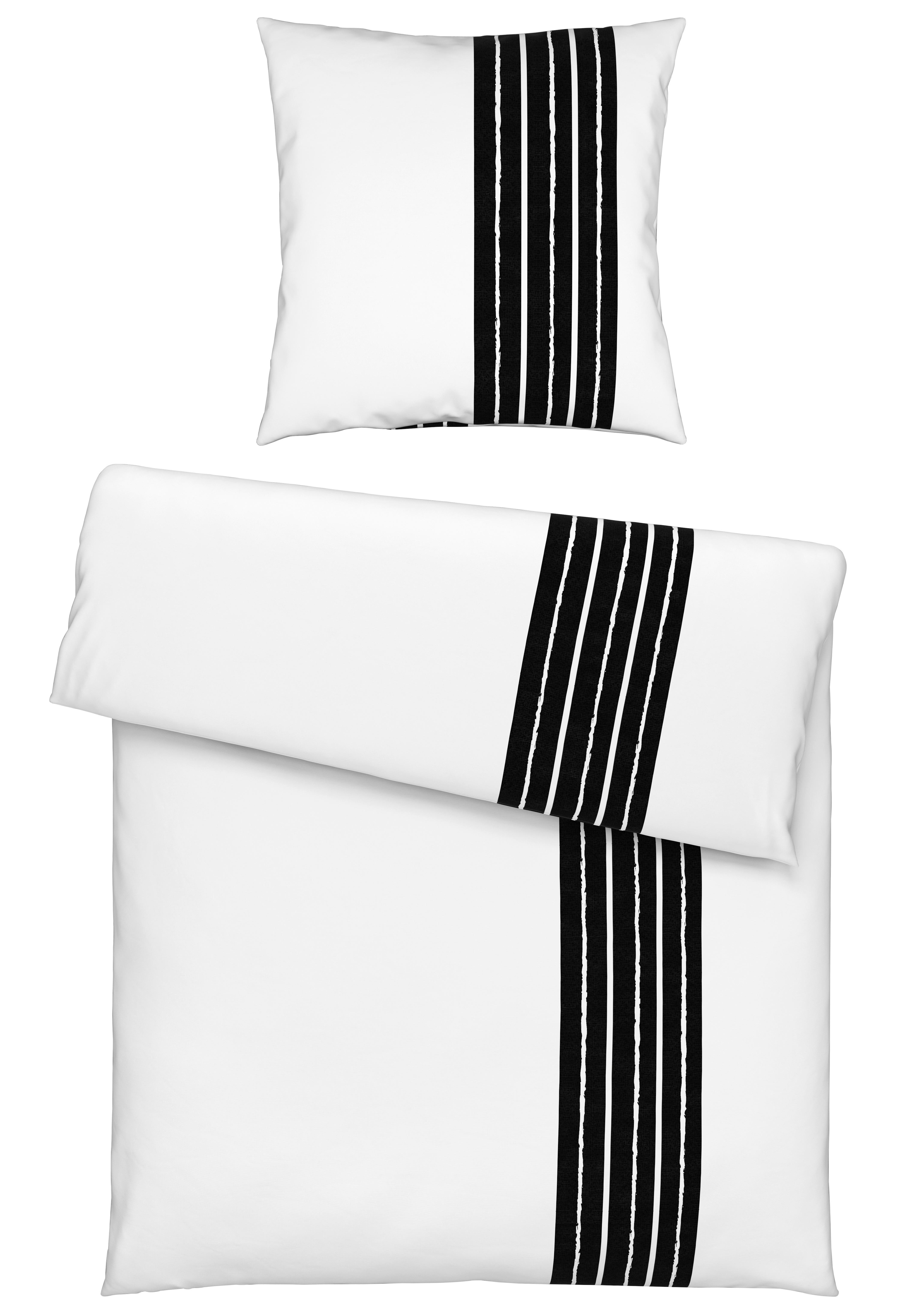 Bettwäsche Stripes in Weiß ca. 135x200cm - Weiß, MODERN, Textil (135/200cm) - Modern Living
