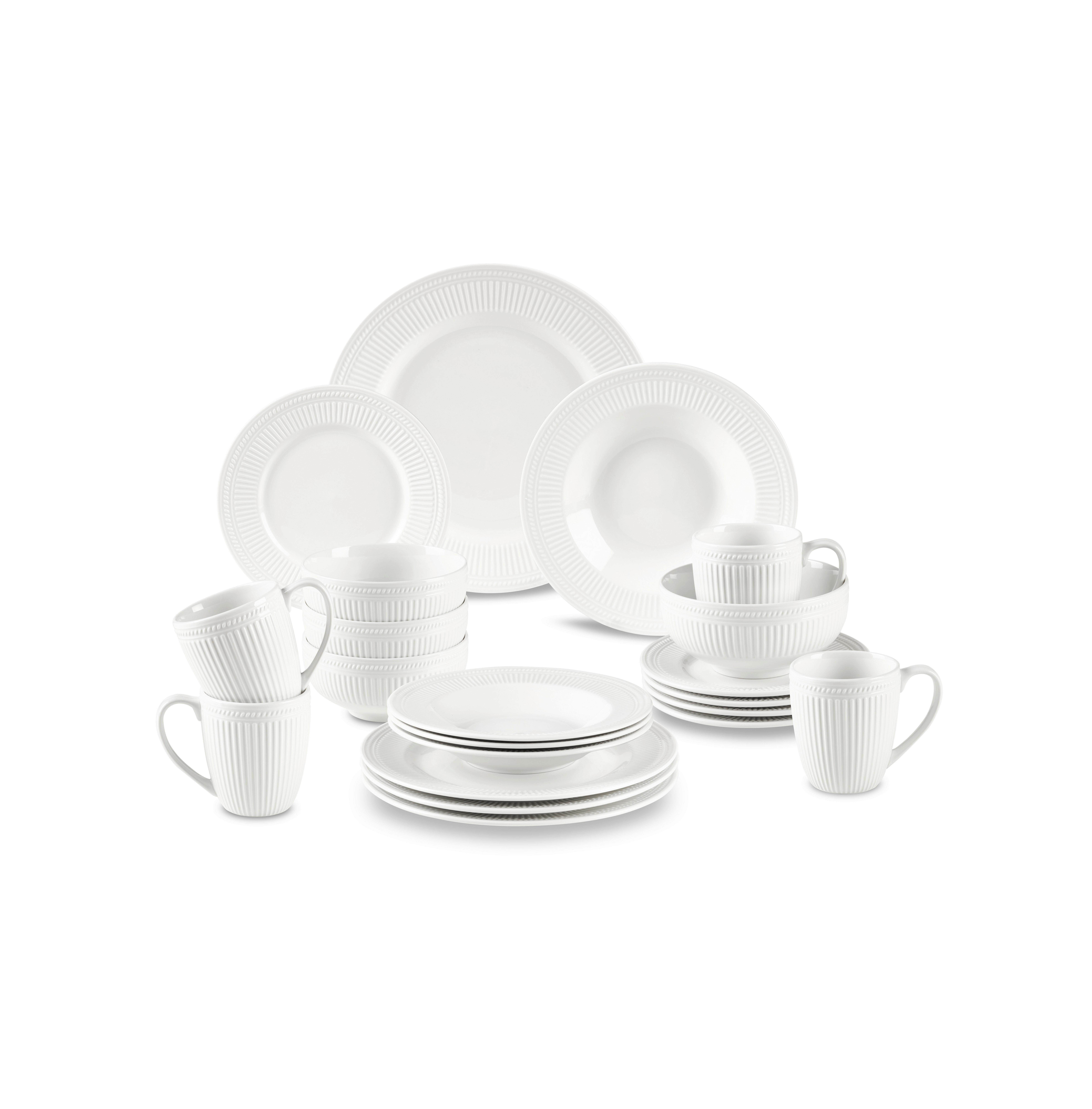 KOMPLETT SERVIS ROSEMARY - vit, Klassisk, keramik (32.5/28/28cm) - Mömax