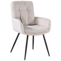 Armlehnstuhl Beige/schwarz - Beige/Schwarz, Modern, Textil/Metall (61/89/67cm) - Mömax