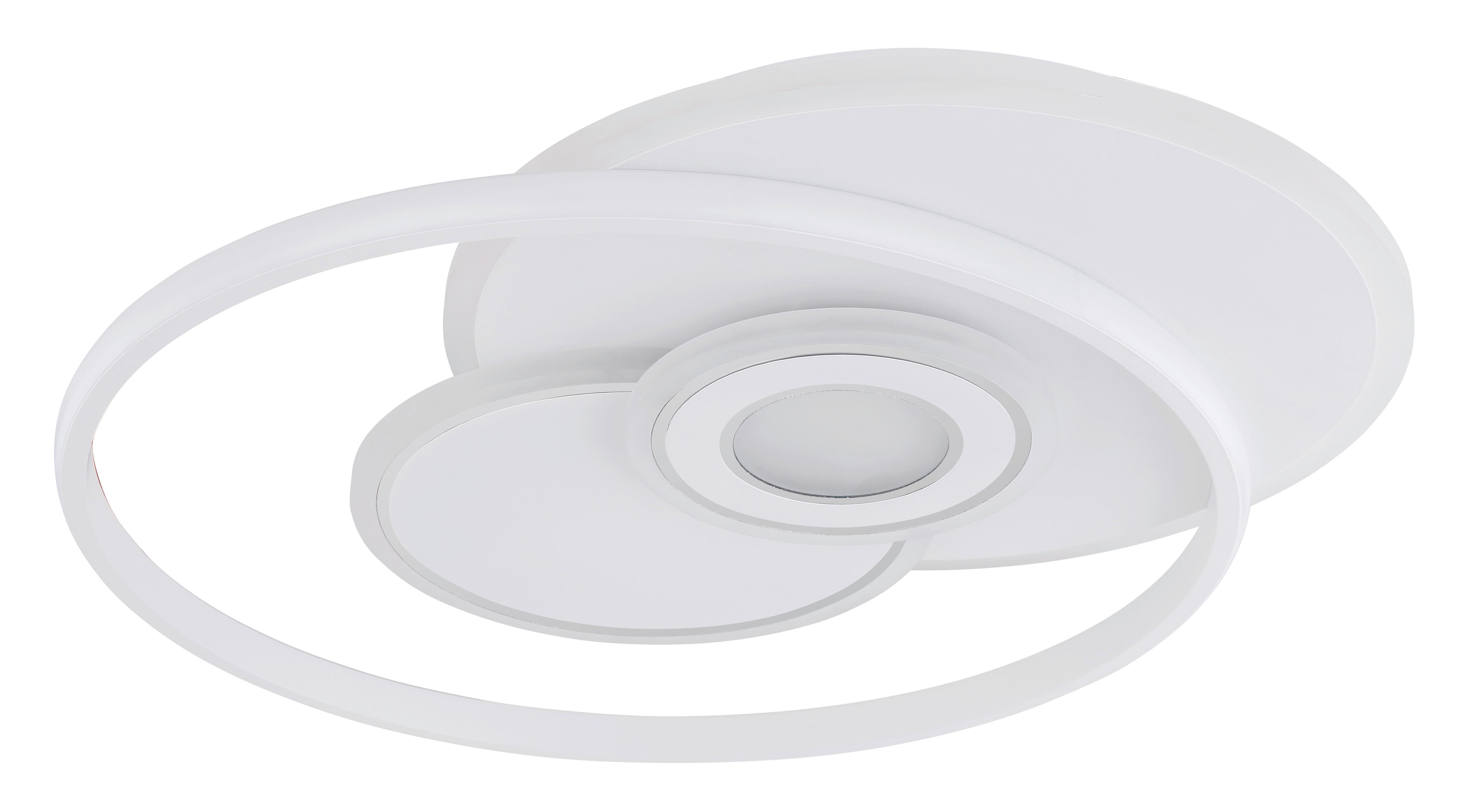 LED-DECKENLEUCHTE 48442-50SH  RODERICK - Weiss/Opal, Design, Kunststoff/Metall (54,5/46/6cm) - Globo