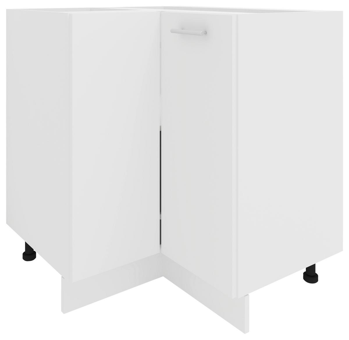 Kotna Spodnja Omarica Esilo, Bela - bela, Konvencionalno, kovina/leseni material (76/82/76cm) - MID.YOU