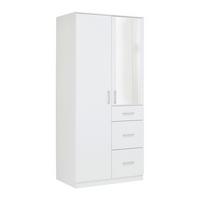 Drehtürenschrank Lasse Weiß - Weiß/Grau, KONVENTIONELL, Holzwerkstoff/Kunststoff (90/196,5/55cm) - Mömax