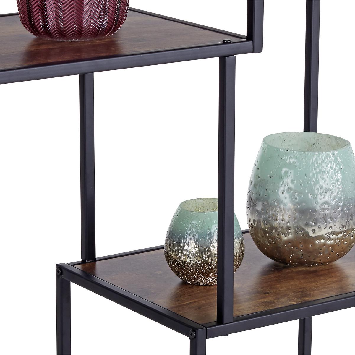REGAŁ INDUSTRY - kolor naturalny/czarny, Modern, materiał drewnopochodny/metal (77/114/33cm) - MID.YOU