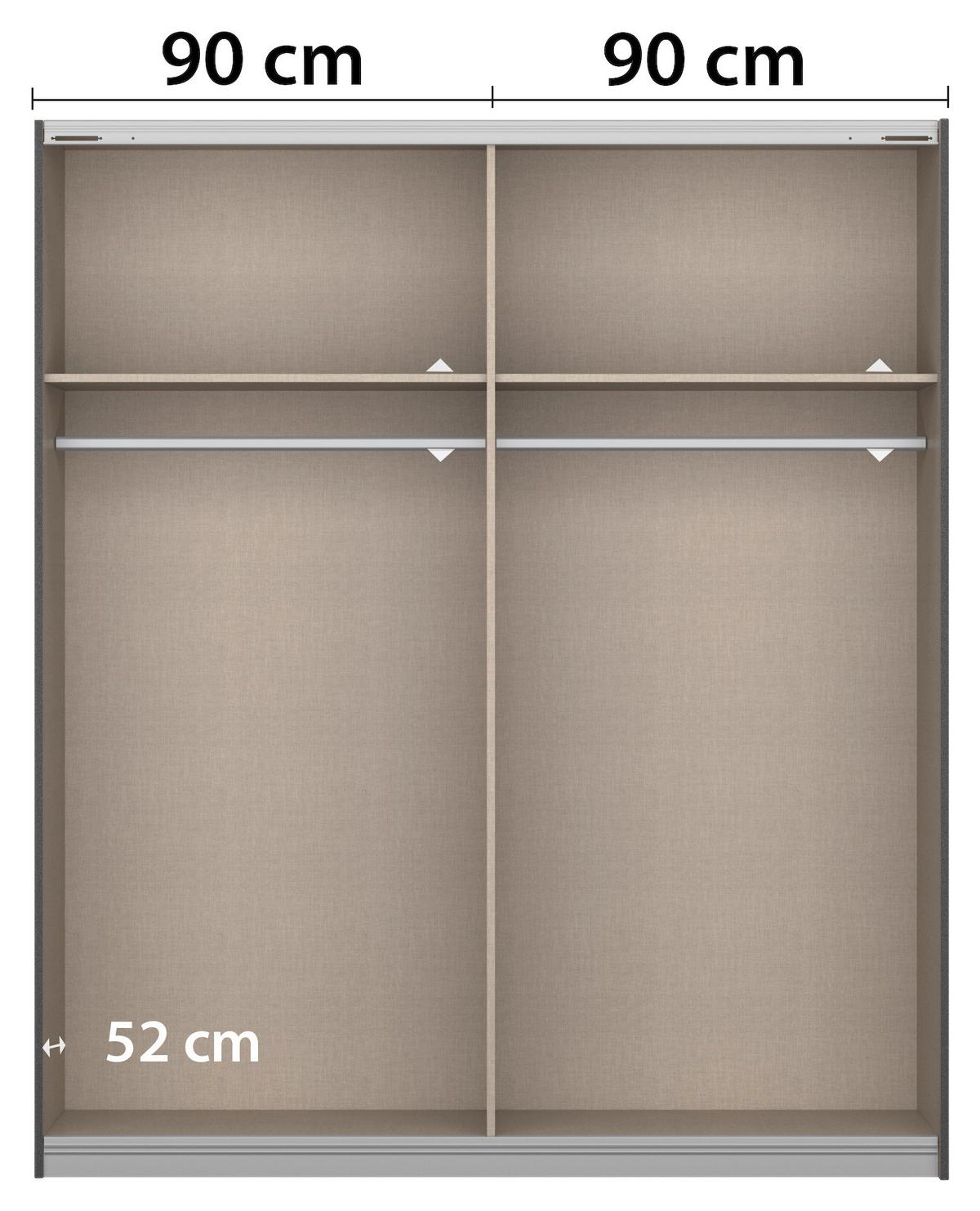 DULAP USI ROTATIVE ARTEMIS - stejar Artisan/șampanie, Modern, sticlă/material pe bază de lemn (181/210/62cm) - Modern Living