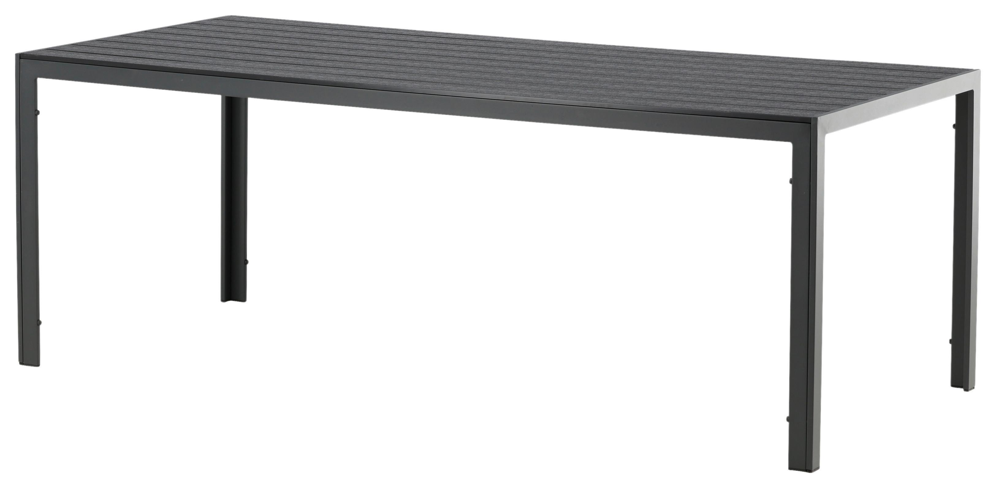 GARTENTISCH BREAK - Schwarz, KONVENTIONELL, Metall (205/90/73,5cm) - Gardenson