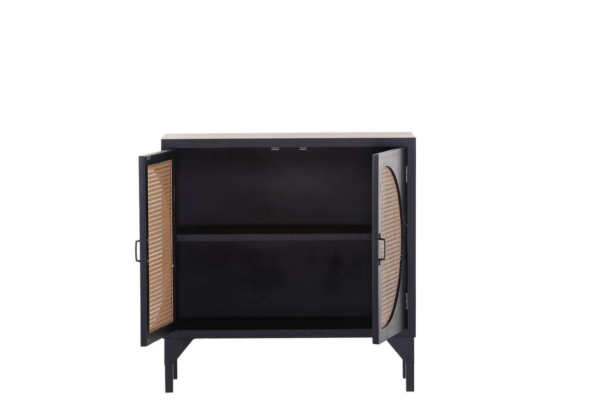 KOMODA POTPOURRI - beżowy/czarny, Konventionell, metal/drewno (95/95/39cm) - Livetastic