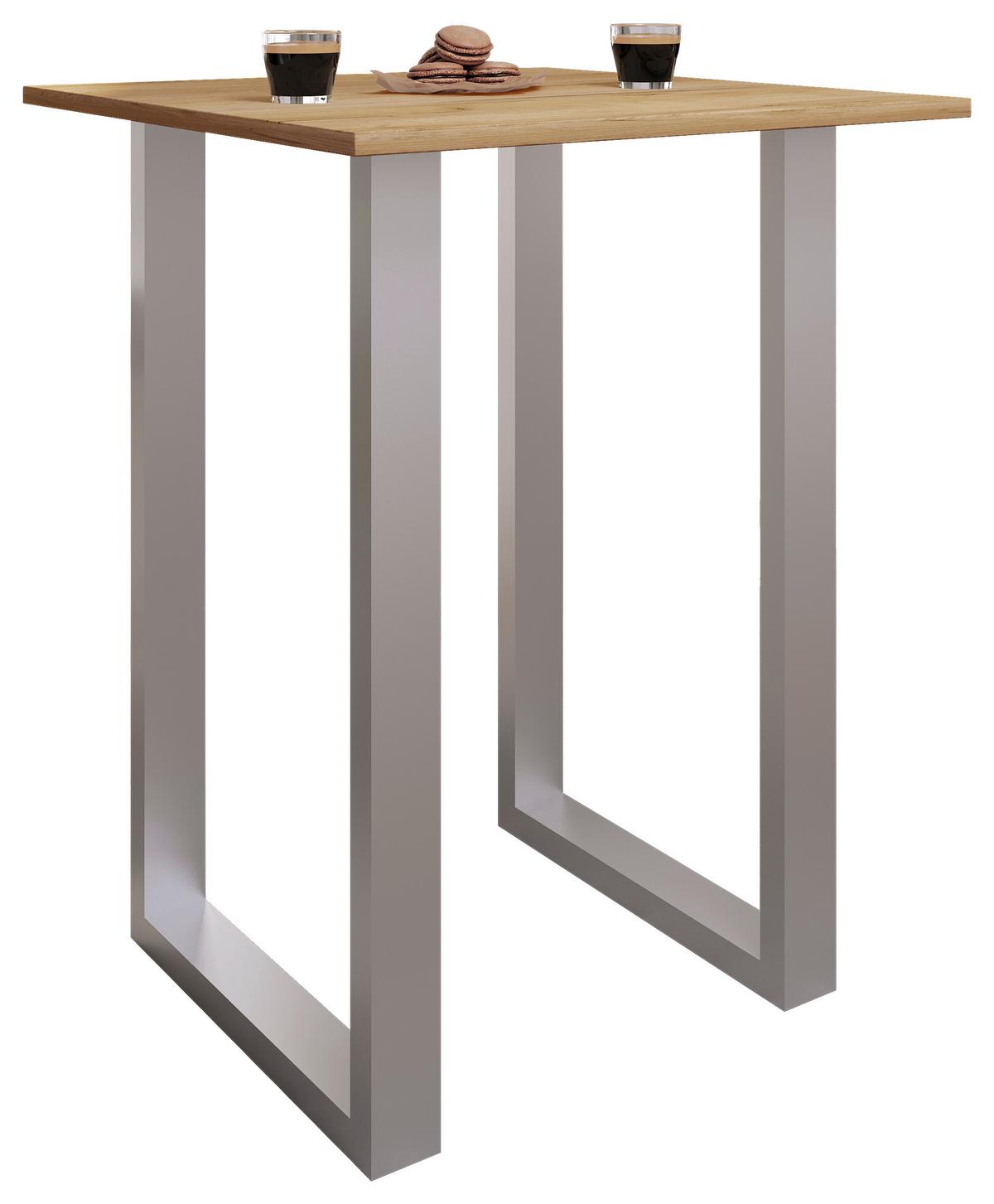 BARTISCH XONA B 80X50 - Honigeiche/Silberfarben, Konventionell, Holzwerkstoff/Metall (80/102/50cm)