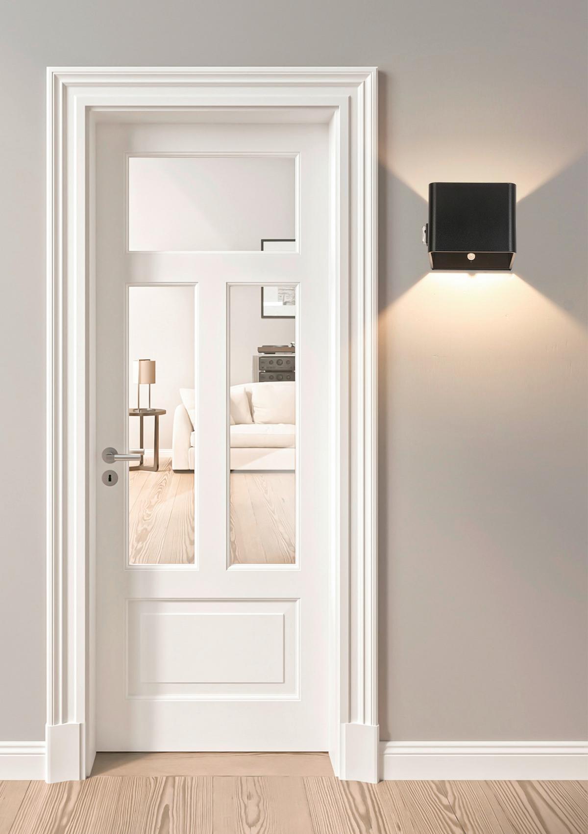 LED-Wandleuchte Hero1 Schwarz max. 3 Watt - Schwarz, MODERN, Kunststoff/Metall (10,28/10,1/8,05cm) - Modern Living