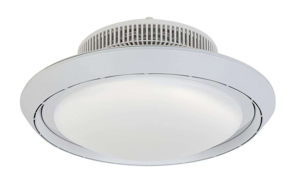 Ventilator de plafon Kurto - alb/culoare crom, Modern, plastic (42/18cm) - Mömax