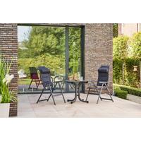 Gartengarnitur 3-tlg. Anthrazit/Schwarz - Anthrazit/Schwarz, KONVENTIONELL, Kunststoff/Textil - Siena Garden