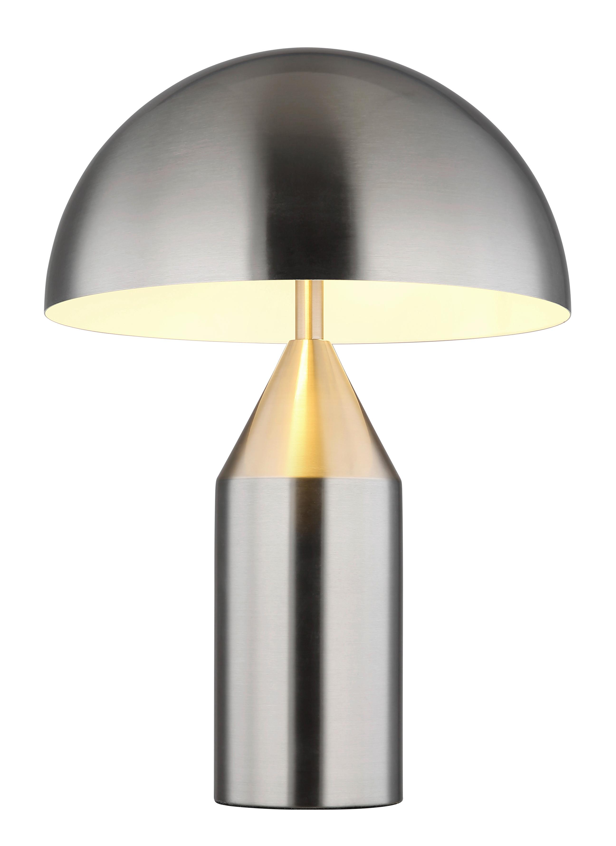 TISCHLEUCHTE 21030N - Weiss/Nickelfarben, Design, Metall (28/39cm) - Globo