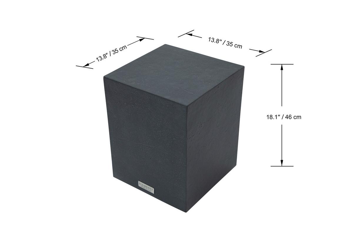 Loungetisch Tevere Faserbeton Schwarz - Schwarz, KONVENTIONELL, Stein (35/35/46cm) - Gardenson