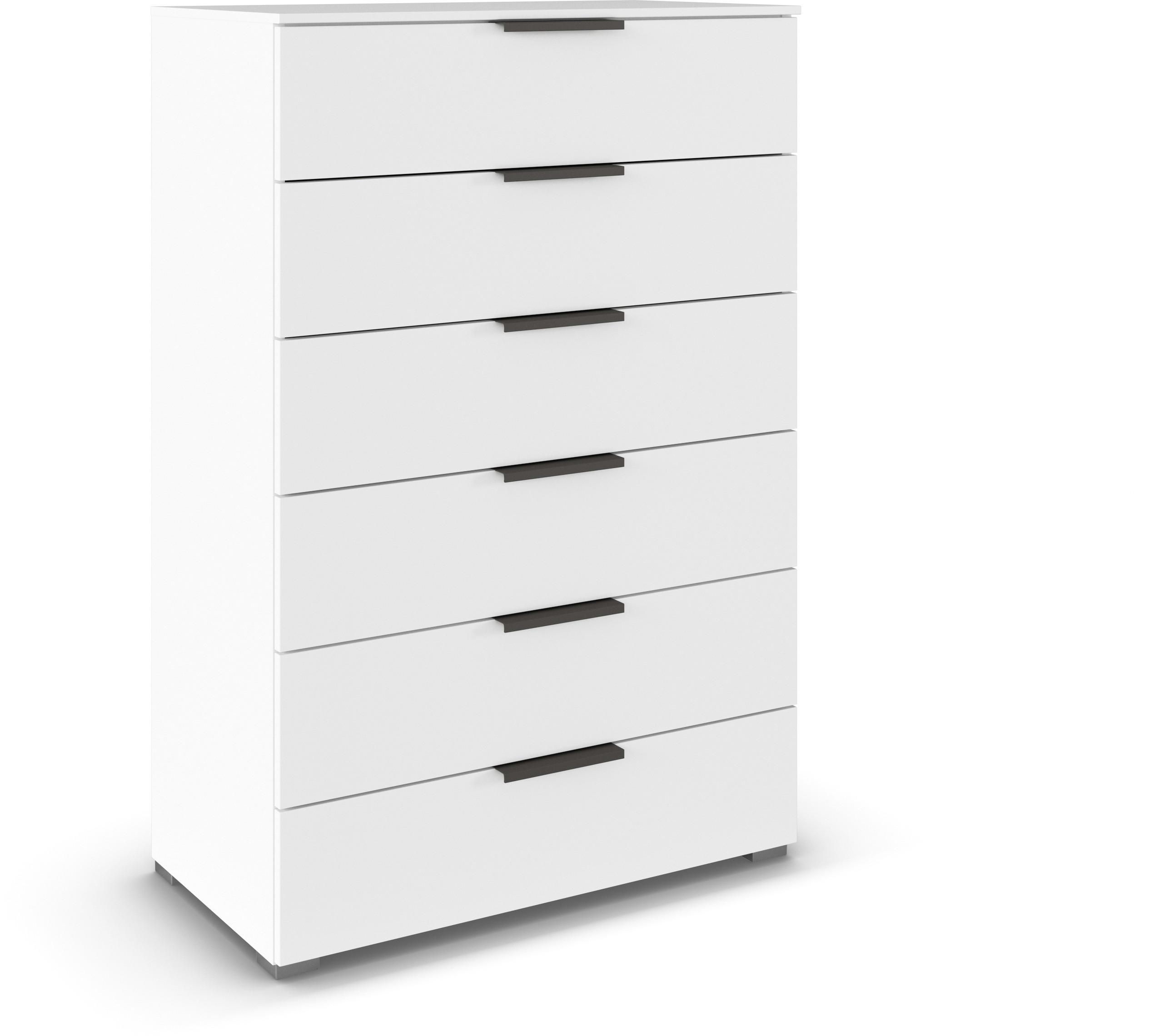 Komoda Paola, Bela - bela/barve aluminija, Trend, kovina/leseni material (80/119/42cm) - Novel
