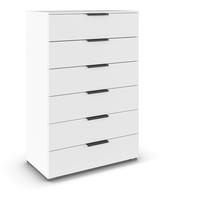 Komoda Paola, Bela - bela/barve aluminija, Trend, kovina/leseni material (80/119/42cm) - Novel