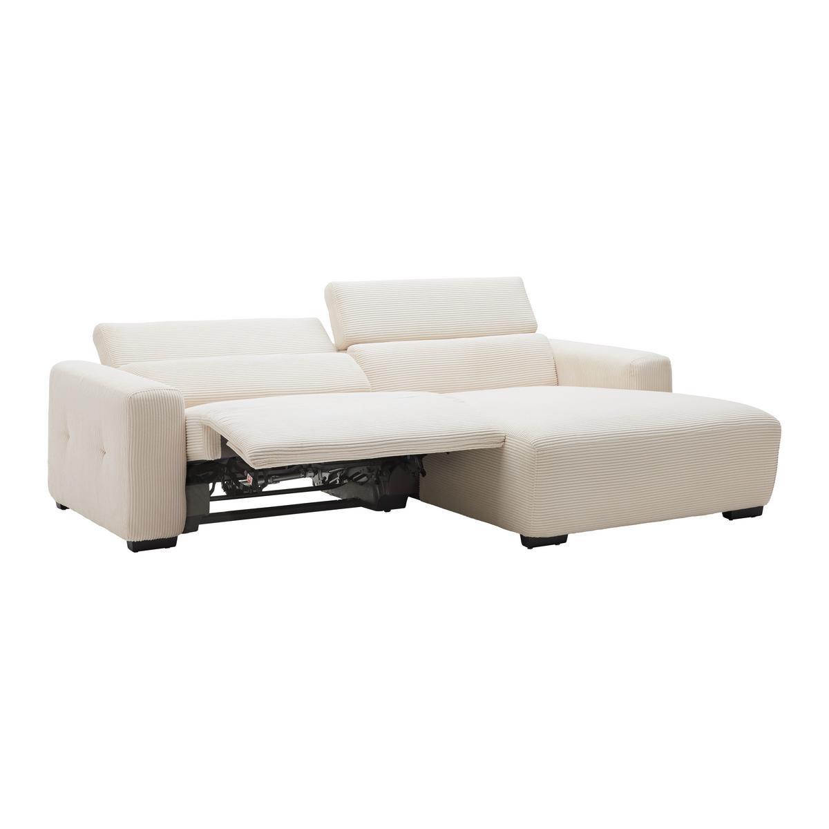 Canapé d'angle Bondico 255 Beige - beige/noir, Modern, métal/textile (255/170cm) - Mömax