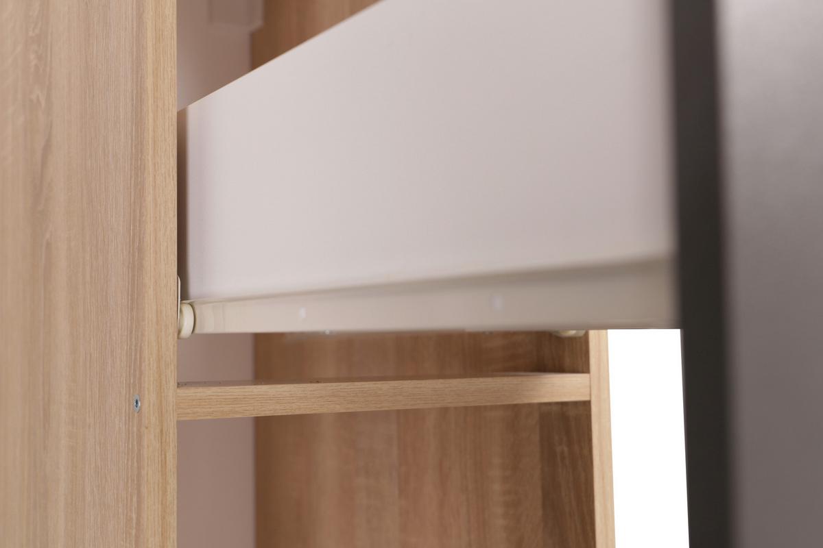 Izvlečna Omara Merle, Barva Hrasta, Siva - srebrne barve/siva, Basics, kovina/leseni material (30/144,8/60cm) - Respekta